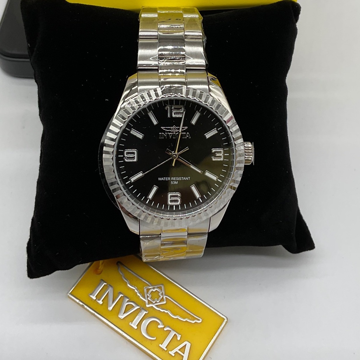 Invicta Specialty Stratford Womens 36mm Black Dial Stainless Steel Fluted Bezel